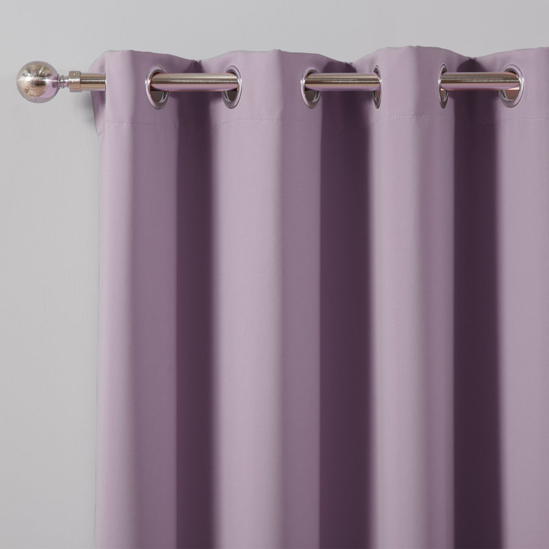 Schaeffer Solid Blackout Thermal Grommet Curtain Panels, 52" W x 96" L, Lavender