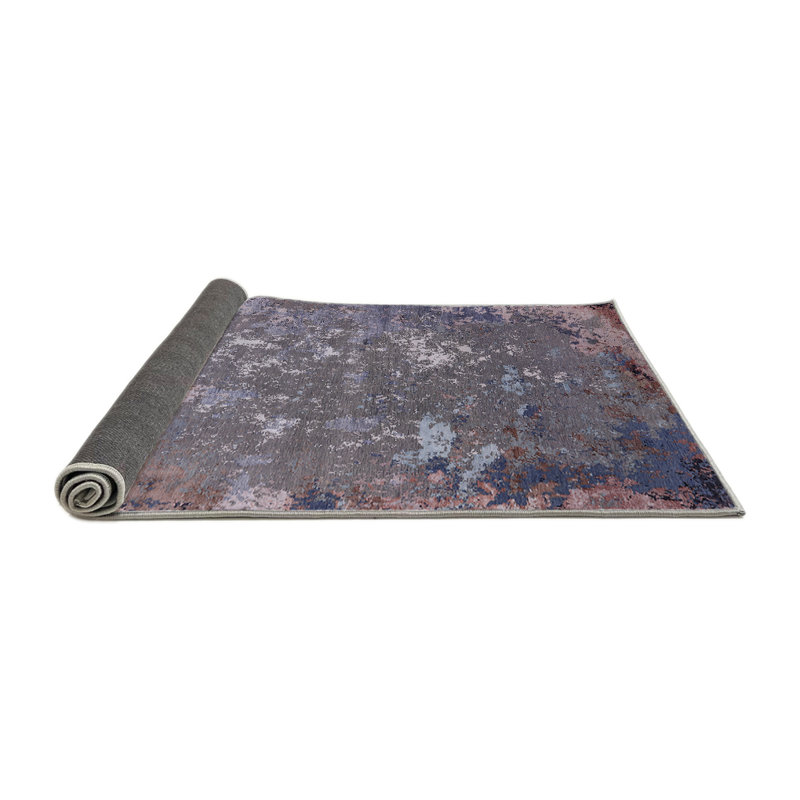 Tapis abstrait gris / mauve, Rond 5 pi