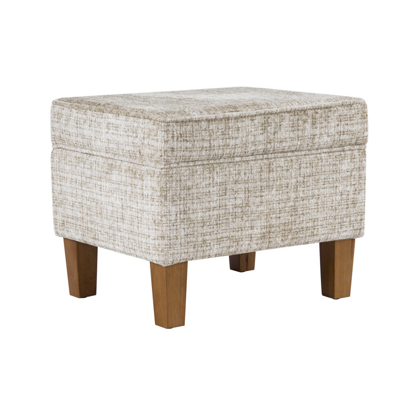 Repose-pieds avec rangement Gorton, Cream Textural Woven