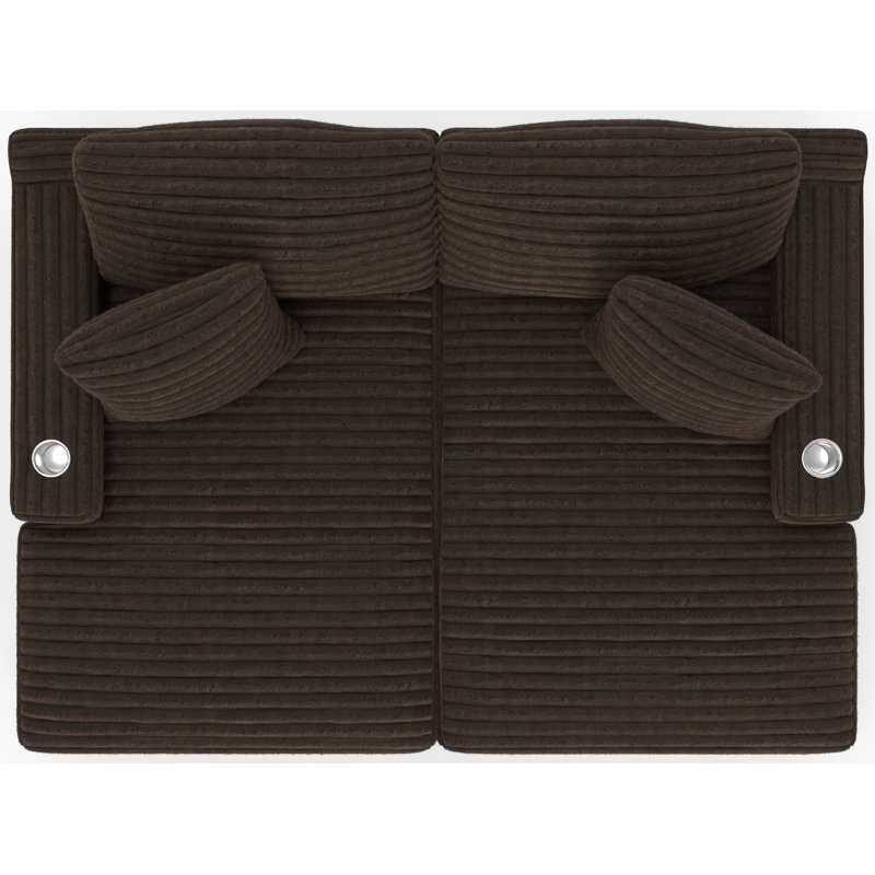 Chaise longue double rembourrée Blossie, Brun