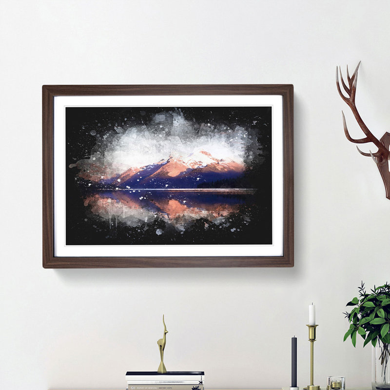 Mountain Sunshine in Canada - Picture Frame Graphic Art Print, 33cm H x 45cm W x 2cm D, Walnut Framed