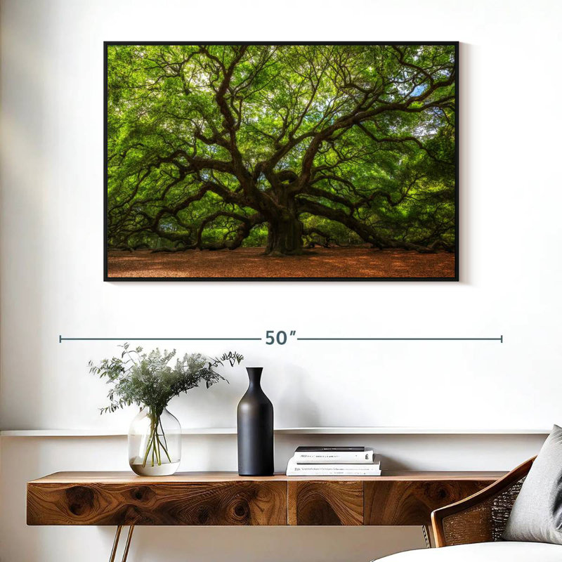 Chêne, Cadre flottant noir, 40 po x 27 po