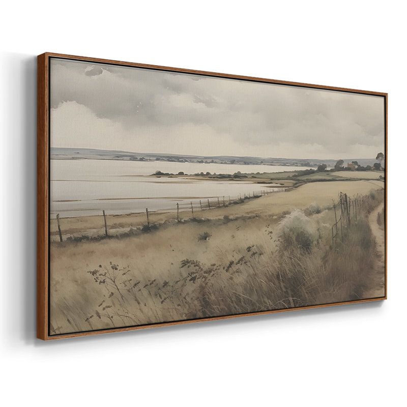 Série paysage - DCCXLII - Toile tendue avec châssis, prête à accrocher, H 25 po x l 49 po, Noyer