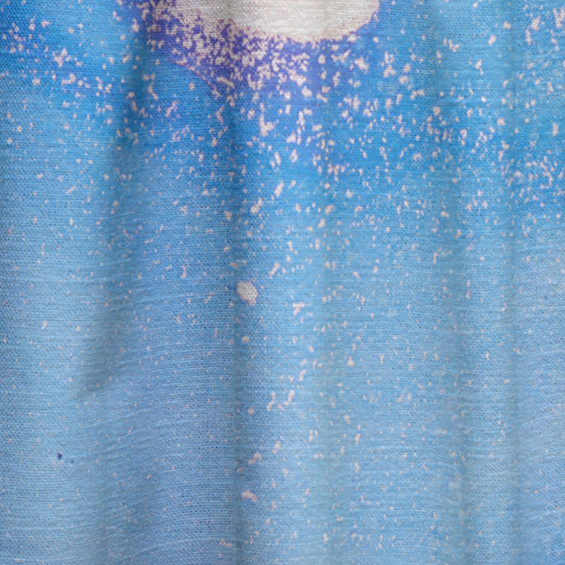 Rideau en velours moderne bleu et mauve abstrait II - obscurcissant - 1 panneau, L 52 po x L 90 po