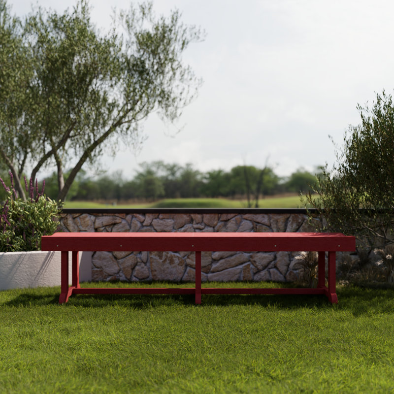 Plastic Outdoor Bench, Cardinal Red, 68”