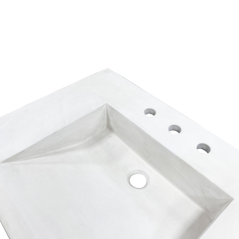 Plateau de meuble-lavabo simple avec lavabo, Blanc