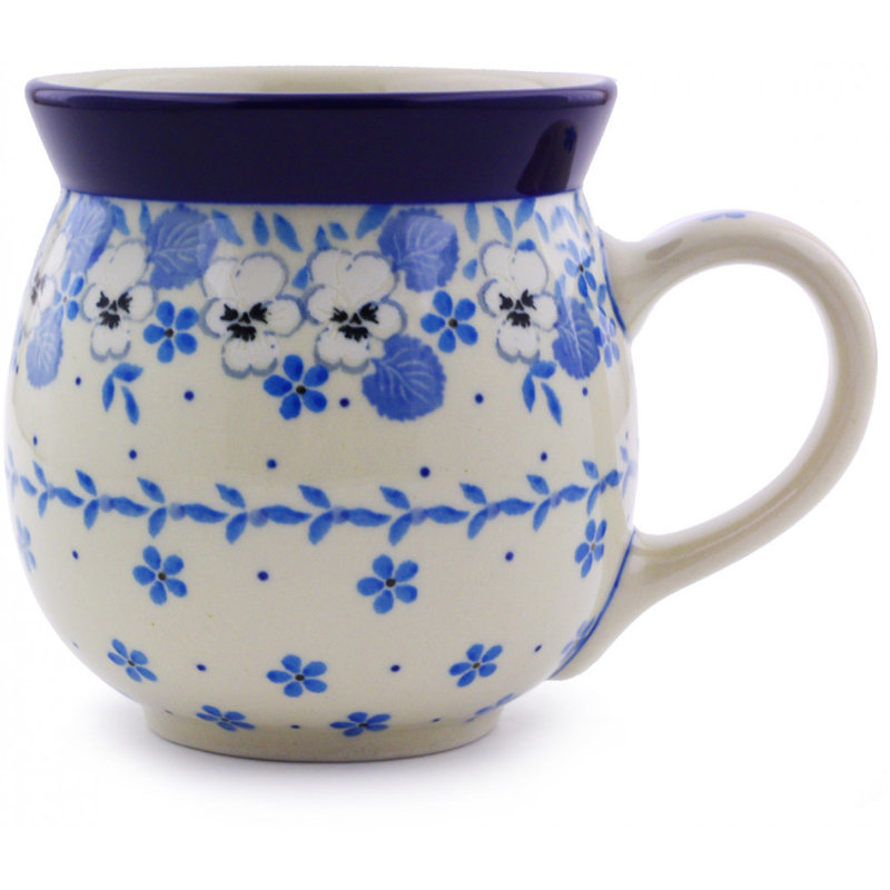 Tasse à bulles en grès 16 oz - Pensée blanche, 16
