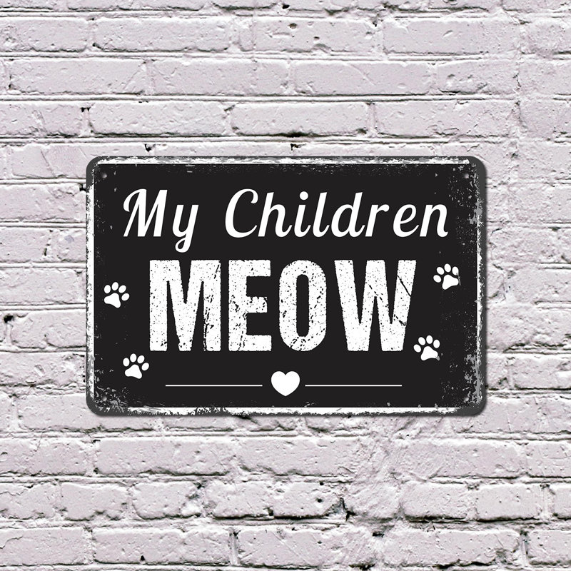 «My Children Meow» (paquet de 2) en plastique 8 po x 12 po