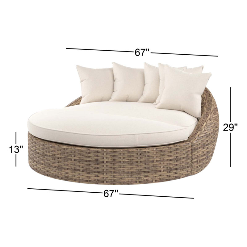 Havana Outdoor 2 - Seat Patio Daybed, Canvas Flax Sunbrella® Canvas