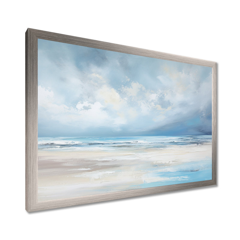 Impression sur toile Pinckney - océan côtier, H 34 po x l 44 po x P 1,5 po, Cadre simple argenté