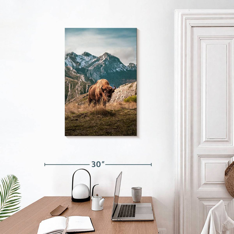 Brampt Simple Mountain Bison, 30" H x 20" W