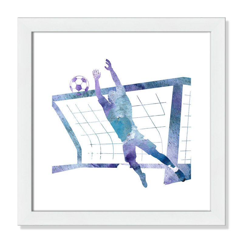 Fille de football 2, H 16 po x l 16 po x P 0,63 po, Cadre blanc