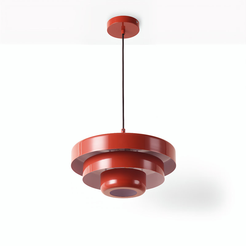 Mid-century Modern 3-layer Metal Pendant Light – 13.7" Adjustable Vintage Chandelier For Living Room, Kitchen, Or Hallway