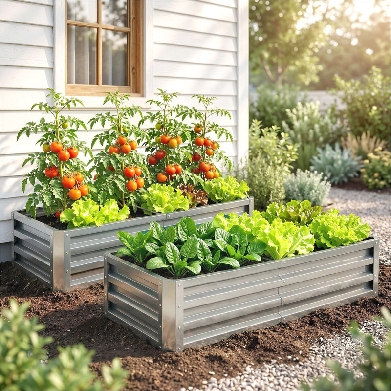 Support à plante en métal argenté de 47,2 x 23,5 x 12 po avec contrôle pratique pour l'espace extérieur