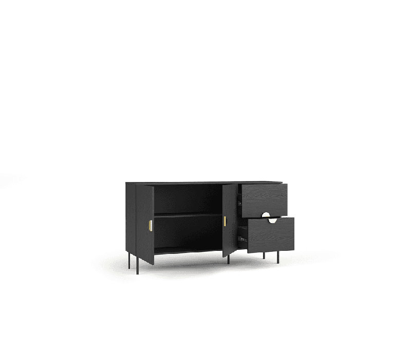 Taishmara 160cm Sideboard, Black Graphite/Gold