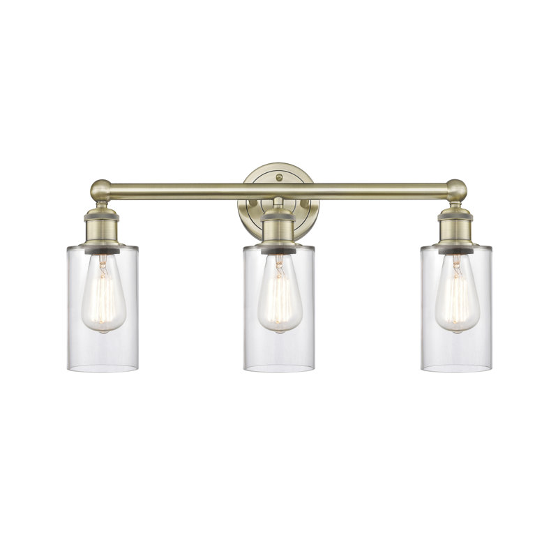 Caldello 3 - Light Dimmable Vanity Light, Clear, Antique Brass