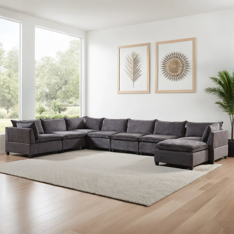 Canapé modulaire réversible de large de 195 po avec repose-pieds Blakey