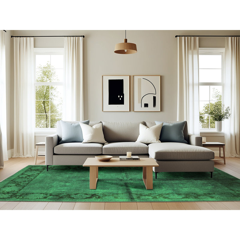 Tapis verts Mid-Century 1246, Rectangle 6 pi x 9 pi