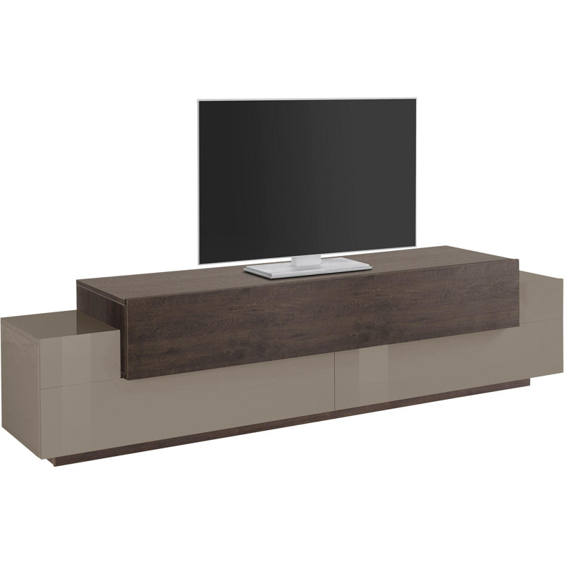 Nostrand TV Stand for TVs up to 88", Sand/Dark Brown, 51cmH x 200cmL x 45cmW