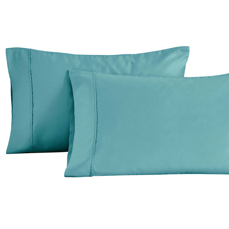 1500 Thread Count Ultra Soft Cotton Blend Sateen Pillowcase Set, Light Teal, Standard Pillowcase