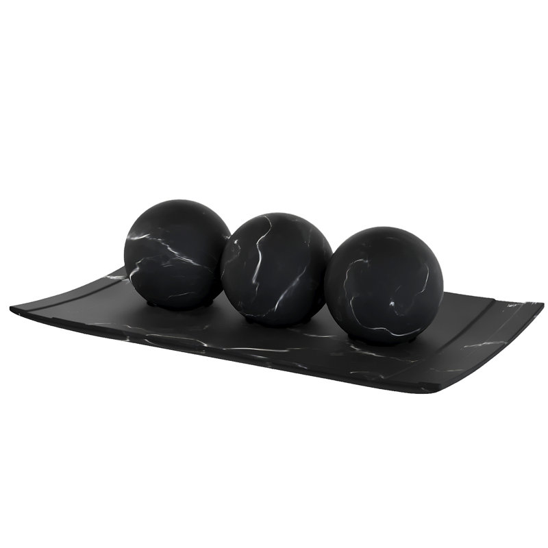 Creative Scents Black Marble Look Décor Resin Tray