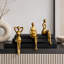 3 pièces décoratives argentées, table de livre, décorations abstraites, décorations abstraites, décorations de bureau-126553778