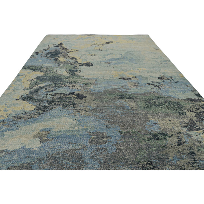 Distressed Homage Hand Knotted Wool Animal Print Area Rug, Rectangle 14' x 20'