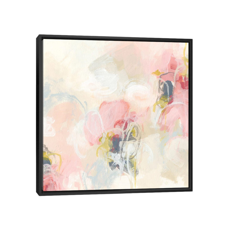 «Cherry Blossom II» par June Erica Vess, reproduction sur toile, H 37 po x l 37 po x P 1,5 po, Toile avec cadre noir