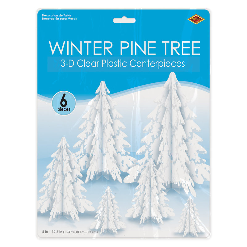 Arbre à pin 3-D en plastique transparent