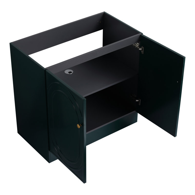Meuble-lavabo de 36 po - Design foncé et élégant avec portes d'armoire à fermeture en douceur de qualité moderne