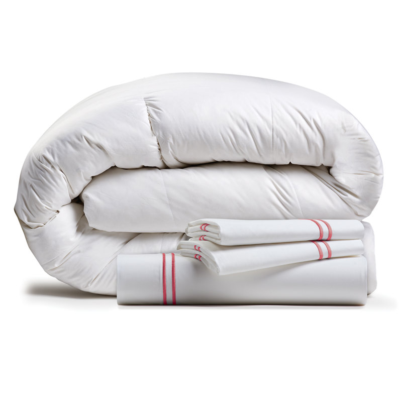 Ensemble de housse de couette en duvet 4 pièces: Ensemble d'édredon en duvet blanc, ensemble de housse de couette en satin 