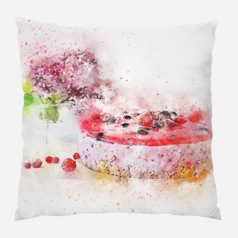 Marcina Cake Throw Pillow, Microsuede, Indoor