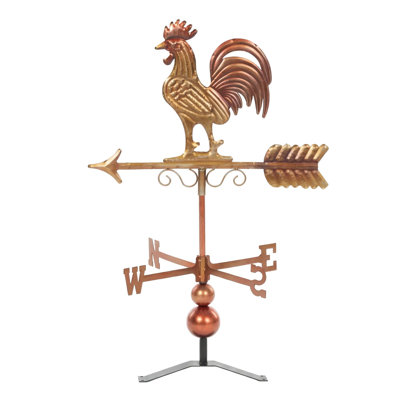 Coq, girouette, direction du vent en métal, flèche tournante lisse, points cardinaux, météo pour toit, coupole, pergola, décor de paysage extérieur