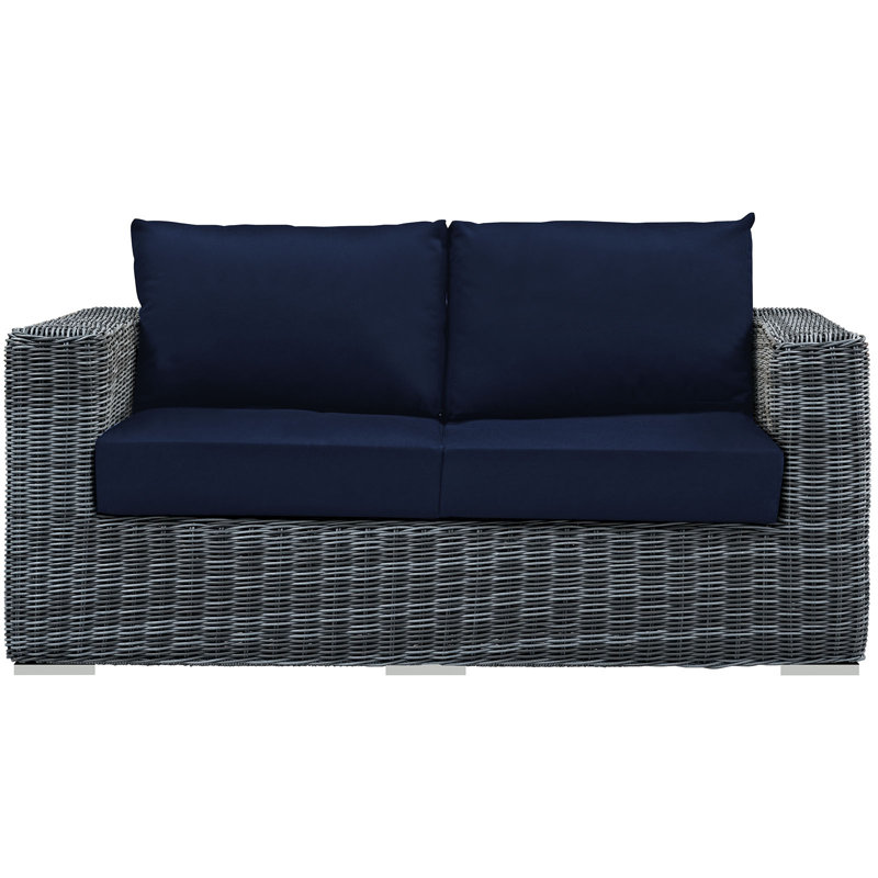 Causeuse d'extérieur Modway, Toile bleu marine Sunbrella®