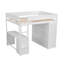 Lit mezzanine en bois avec bureau, garde-robe, tiroirs et rangement ouvert - Conception multifonctionnelle peu encombrante-2008771328-2008771335