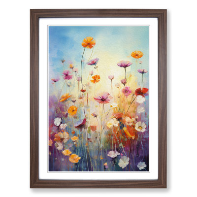 Wildflowers Action Painting Art - Framed Print