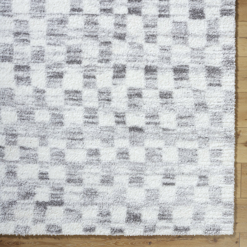 Cloudy Shag Rectangle Machine Woven Area Rug, Rectangle 6'7" x 9'