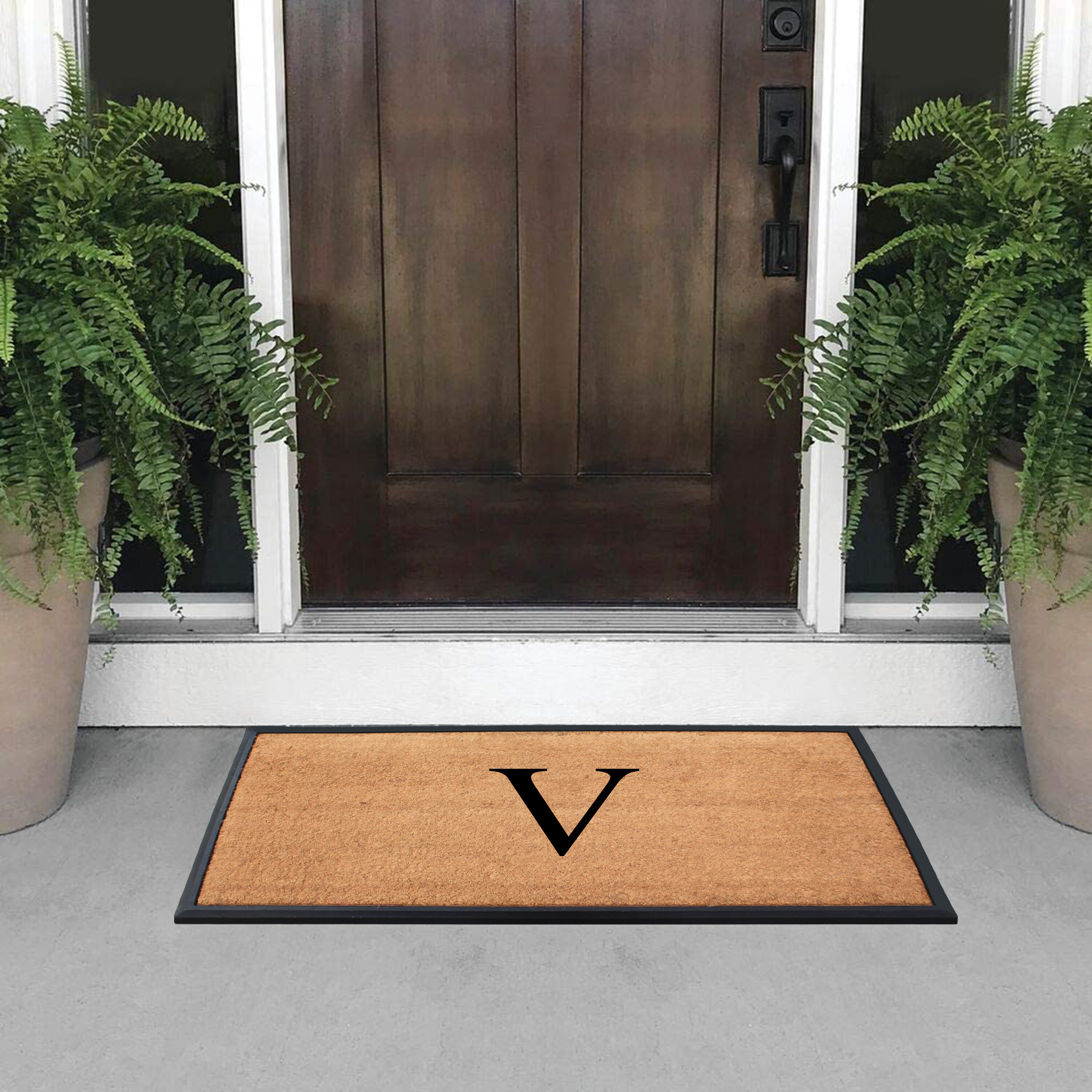 Rubber and Coir Molded Double Door Mat - 18 X 48 - On Sale - Bed