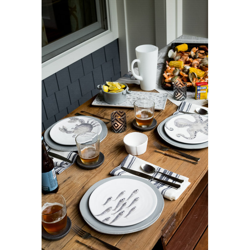 Lastra Handmade Stoneware Appetizer Plate, Gray