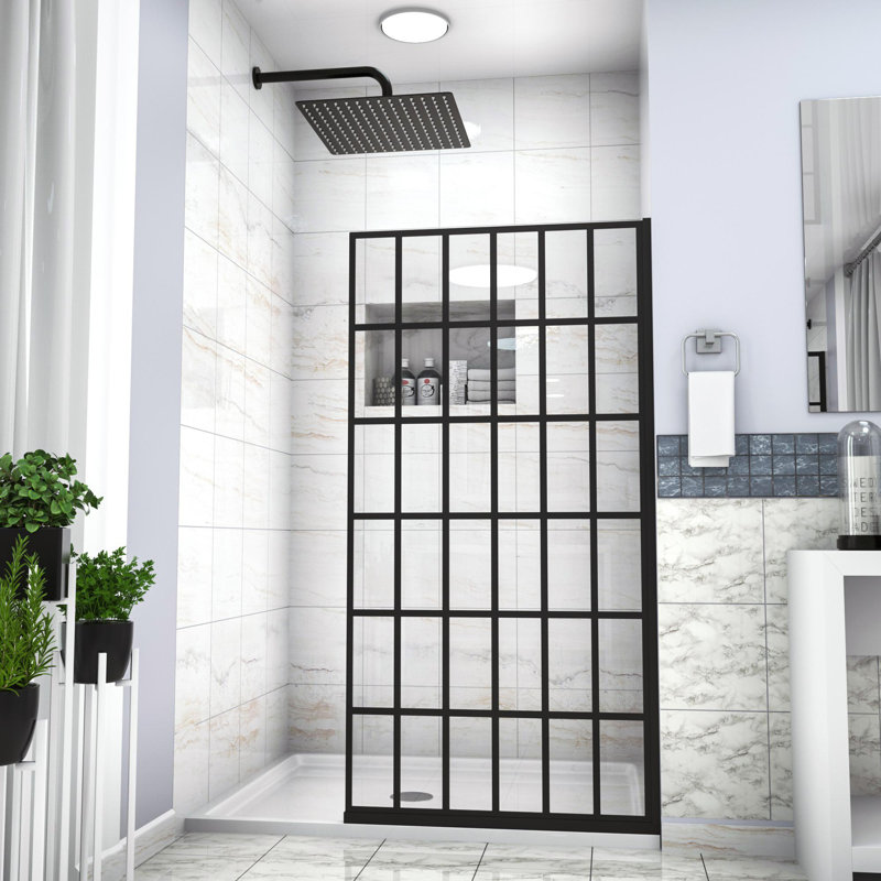 38"Wx 72"H Shower Screen Panel Wet Room Shower Door