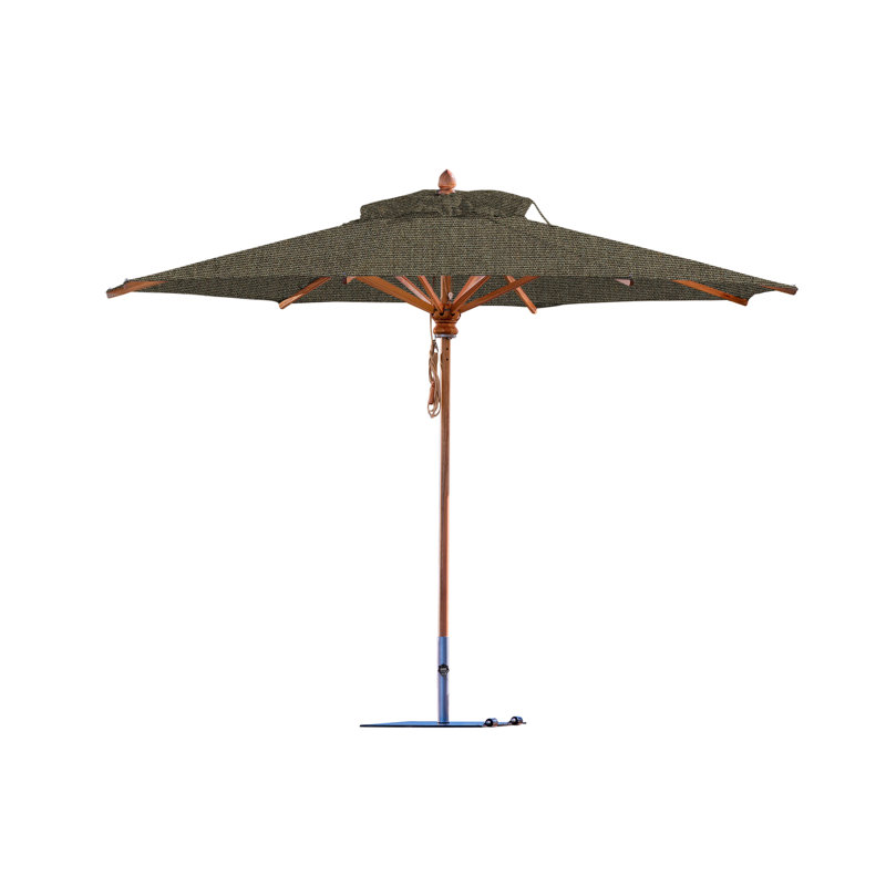 Safari 11.5' Round Umbrella, Square Metal w/ wheels+2.25" Stainless Steel Tube, 99.6" H x 137" W x 137" D, Tuscany