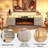 2 Tier High 70" Gloss Tv Stand With Electric Fireplace-1117883450