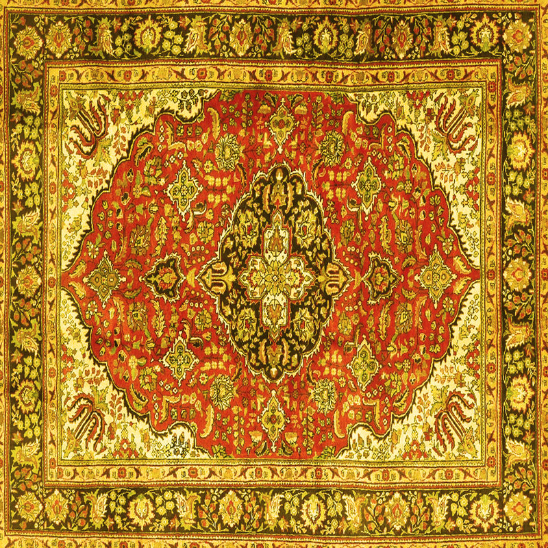 Washable Oriental Indoor Rug, Square 6'