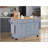 Kitchen Island With Rubber Wood Countertop, Kitchen Cart On 5 Wheels With Storage Cabinet And 5 Drawers For Dinning Room-276830706