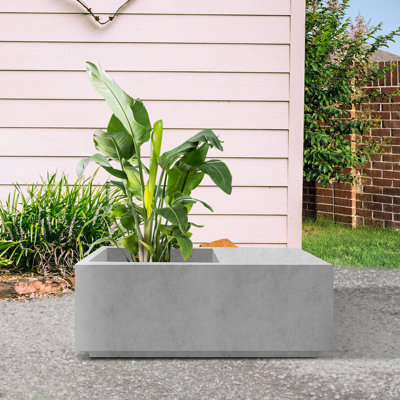 Boîte à fleurs en béton longue multifunction Leonia