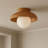 Elegant Wall Lamp with Wooden Body, Oak & White Finish, 9.5 x 4.7 x 9.4 inches | Glass Cap Ø9.4 x 9.4 inches | 1 x G9 Socket, Max 10W | Stylish Lighting for Home Decor, Living Room & Bedroom Use, IP20 Rated-1805659157