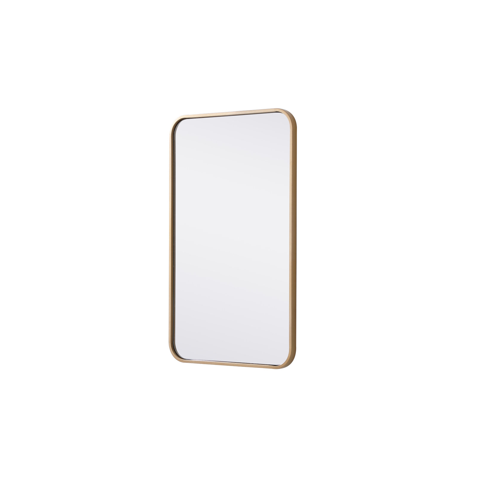 Sabine Metal Rounded Rectangle Wall Mirror, Brass, 30" x 18"