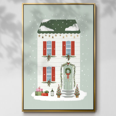 Festive Front Door IV - reproduction sur toile à cadre flottant