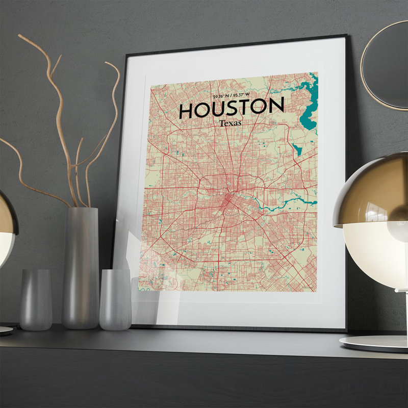 " Houston City Map ", 20" H x 16" W