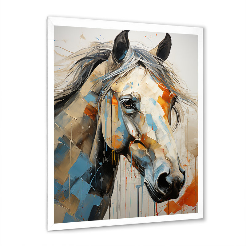 Portrait de cheval grâce II, Cadre photo blanc, H 20 po x l 12 po x P 1 po